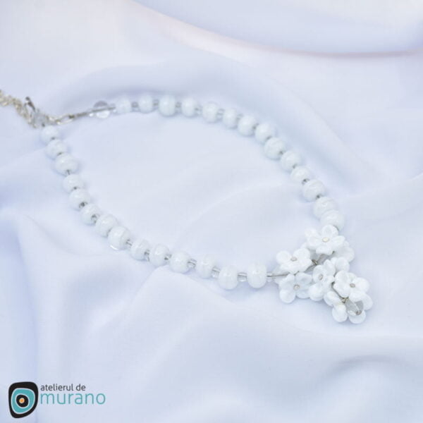 colier murano bridal white