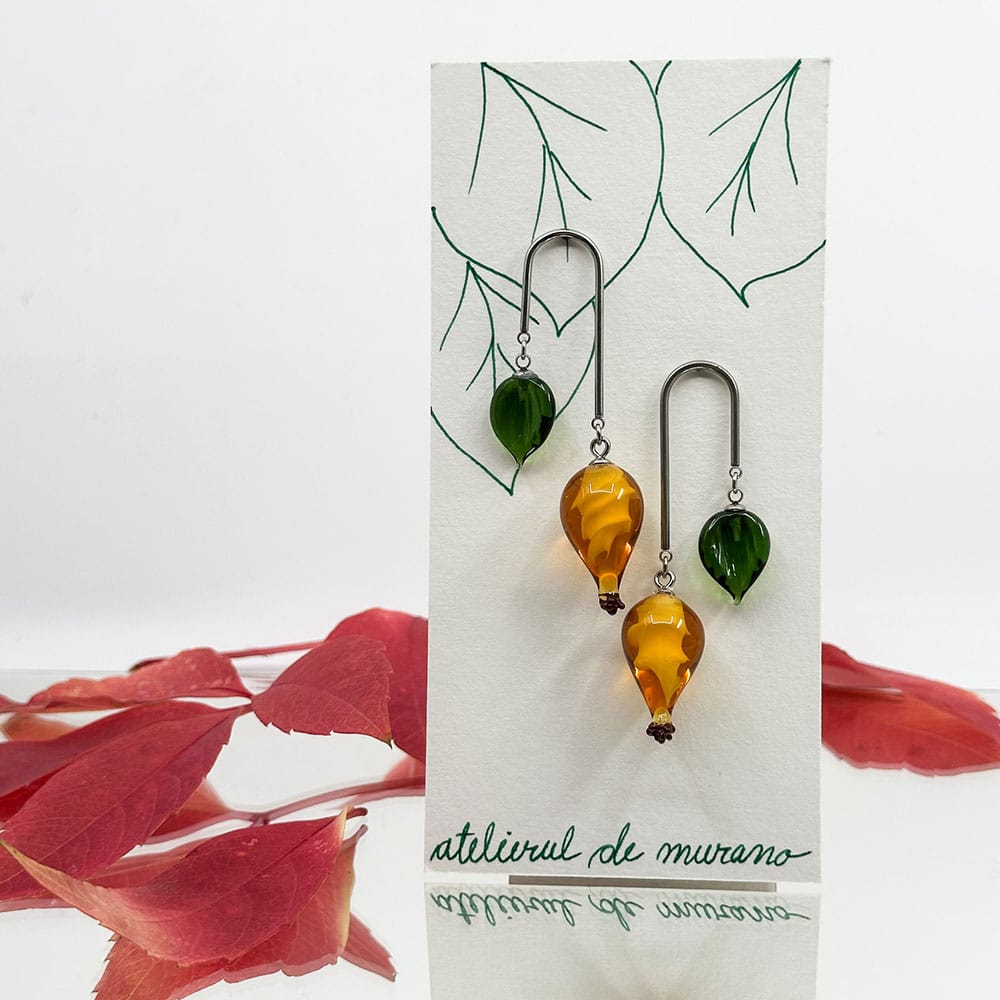 Cercei Murano Wild Rose - Amber - imagine 3