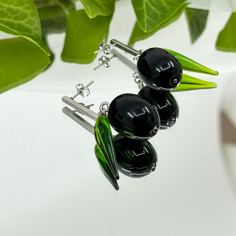 Cercei Murano Black Olives - imagine 3